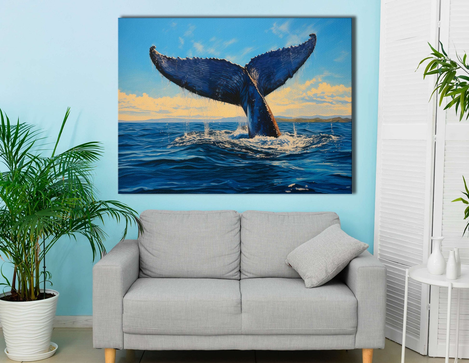 Humpback Whale Tail - Canvas Print - Artoholica Ready to Hang Canvas Print