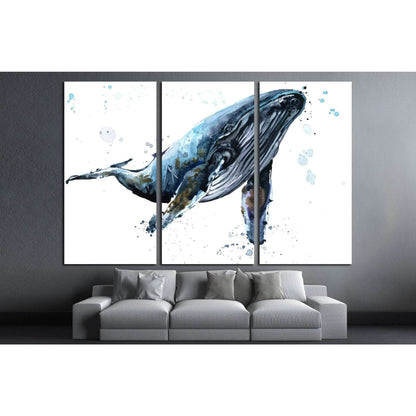 Humpback whale watercolor illustration. Underwater fauna №1835 Ready to Hang Canvas PrintCanvas art arrives ready to hang, with hanging accessories included and no additional framing required. Every canvas print is hand-crafted, made on-demand at our work