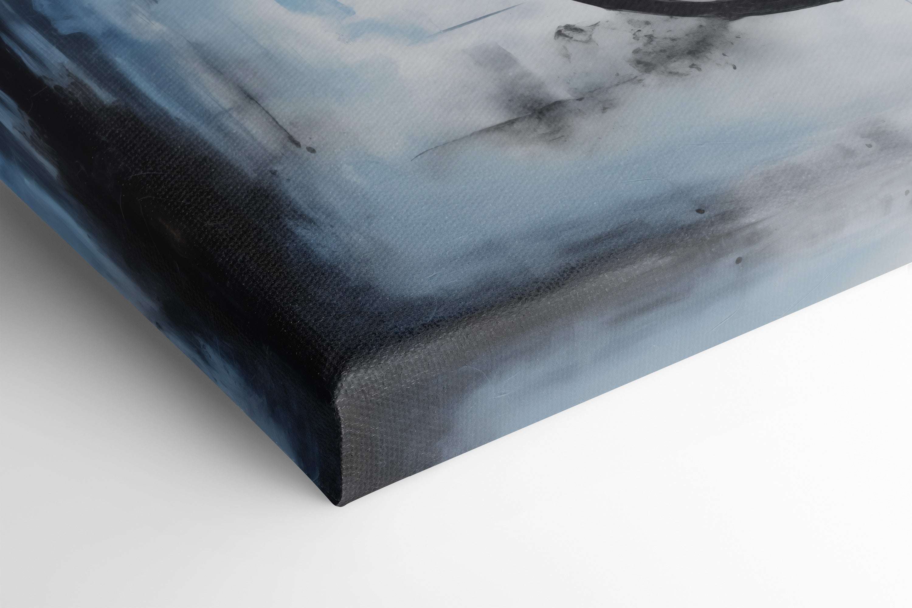 Icy Blue and Black Abstract - Canvas Print - Artoholica Ready to Hang Canvas Print