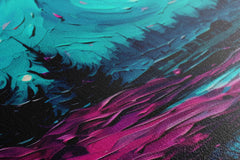 Impressionist Landscape in Cyan & Purple - Canvas Print - Artoholica Ready to Hang Canvas Print