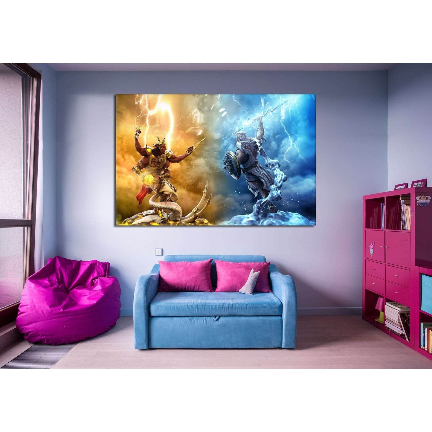 Indra vs Zeus №2021 Ready to Hang Canvas PrintCanvas art arrives ready to hang, with hanging accessories included and no additional framing required. Every canvas print is hand-crafted, made on-demand at our workshop and expertly stretched around 100% Nor