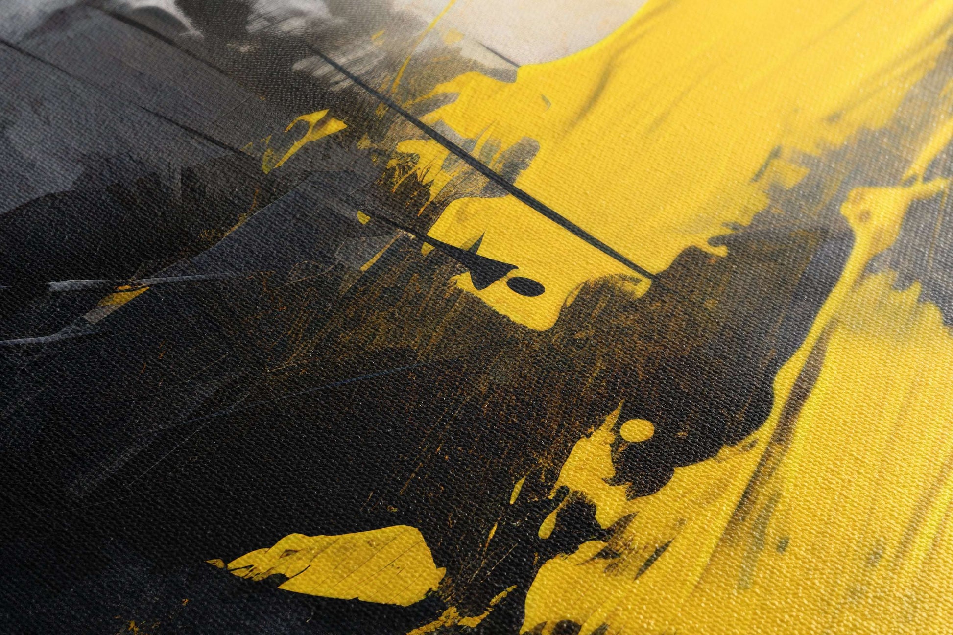 Interplay of Yellow & Grayscale - Canvas Print - Artoholica Ready to Hang Canvas Print