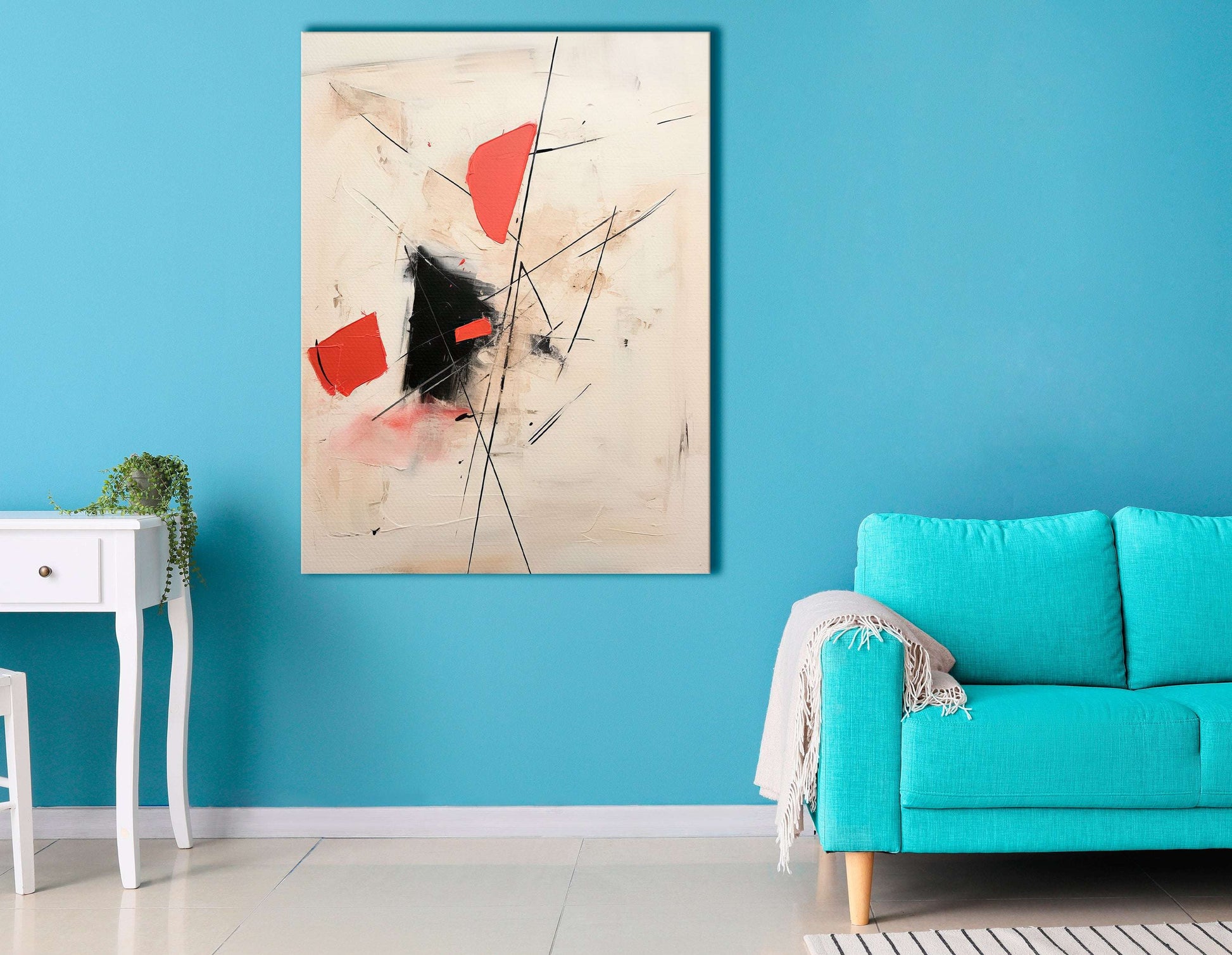 Intersecting Lines and Bold Strokes - Canvas Print - Artoholica Ready to Hang Canvas Print