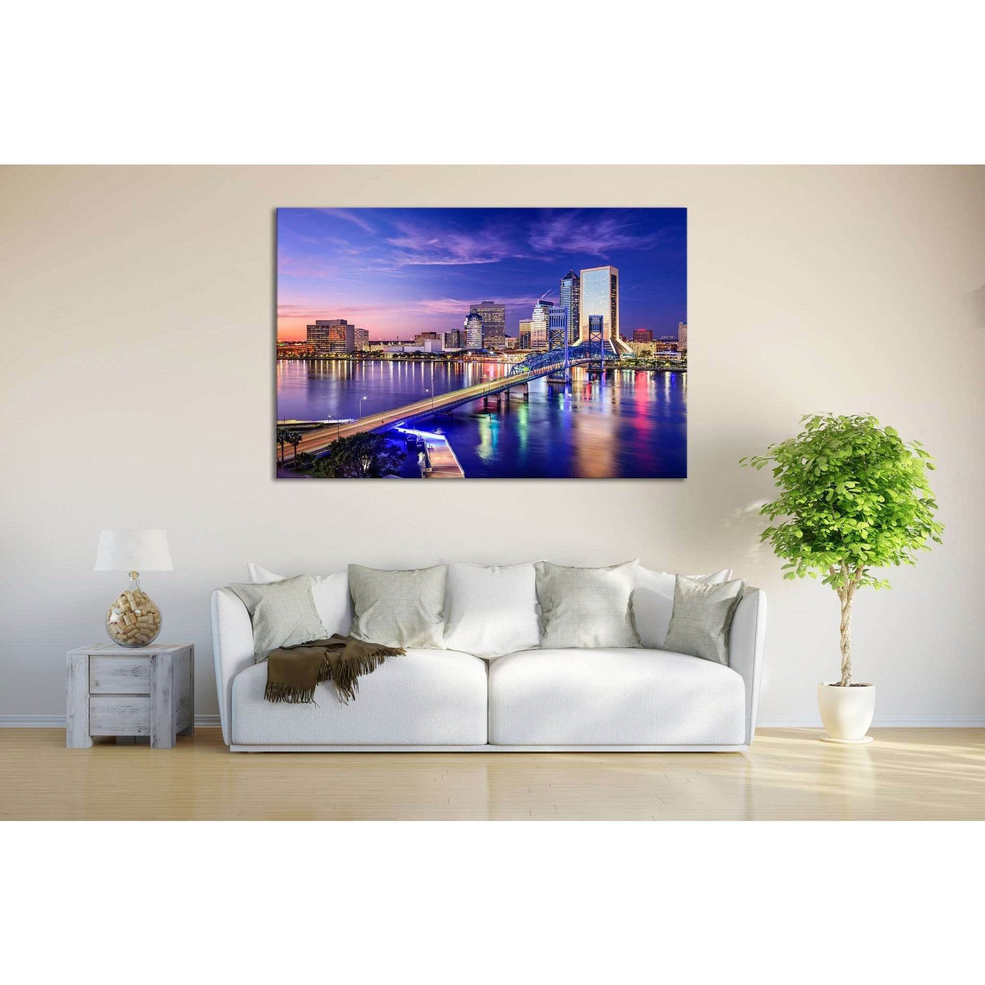 Jacksonville Skyline №621 Ready to Hang Canvas PrintCanvas art arrives ready to hang, with hanging accessories included and no additional framing required. Every canvas print is hand-crafted, made on-demand at our workshop and expertly stretched around 10