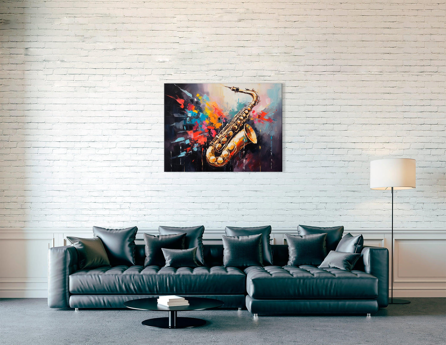 Jazz Saxophone with Bright Splashes - Canvas Print - Artoholica Ready to Hang Canvas Print