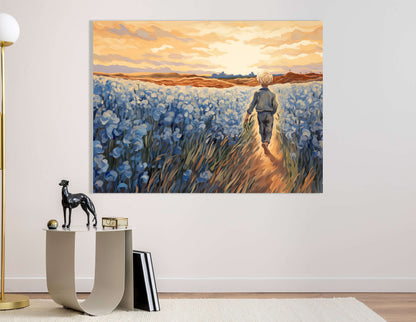 Journey Through Blooming Irises at Dusk - Canvas Print - Artoholica Ready to Hang Canvas Print