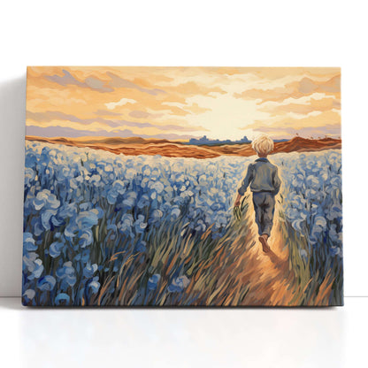 Journey Through Blooming Irises at Dusk - Canvas Print - Artoholica Ready to Hang Canvas Print