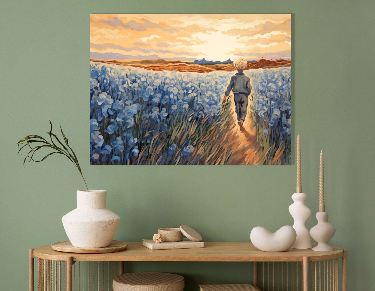 Journey Through Blooming Irises at Dusk - Canvas Print - Artoholica Ready to Hang Canvas Print