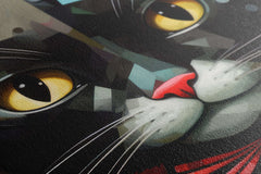 Kaleidoscopic Abstract Black Cat - Canvas Print - Artoholica Ready to Hang Canvas Print