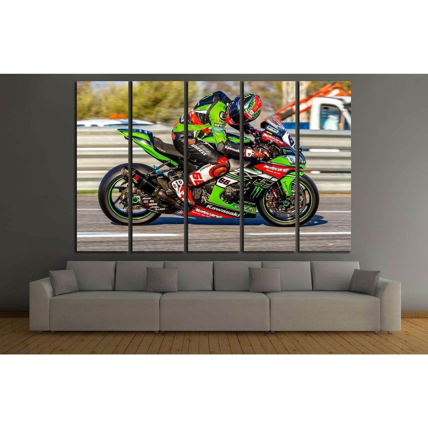 Kawasaki Ninja №161 Ready to Hang Canvas PrintCanvas art arrives ready to hang, with hanging accessories included and no additional framing required. Every canvas print is hand-crafted, made on-demand at our workshop and expertly stretched around 100% Nor