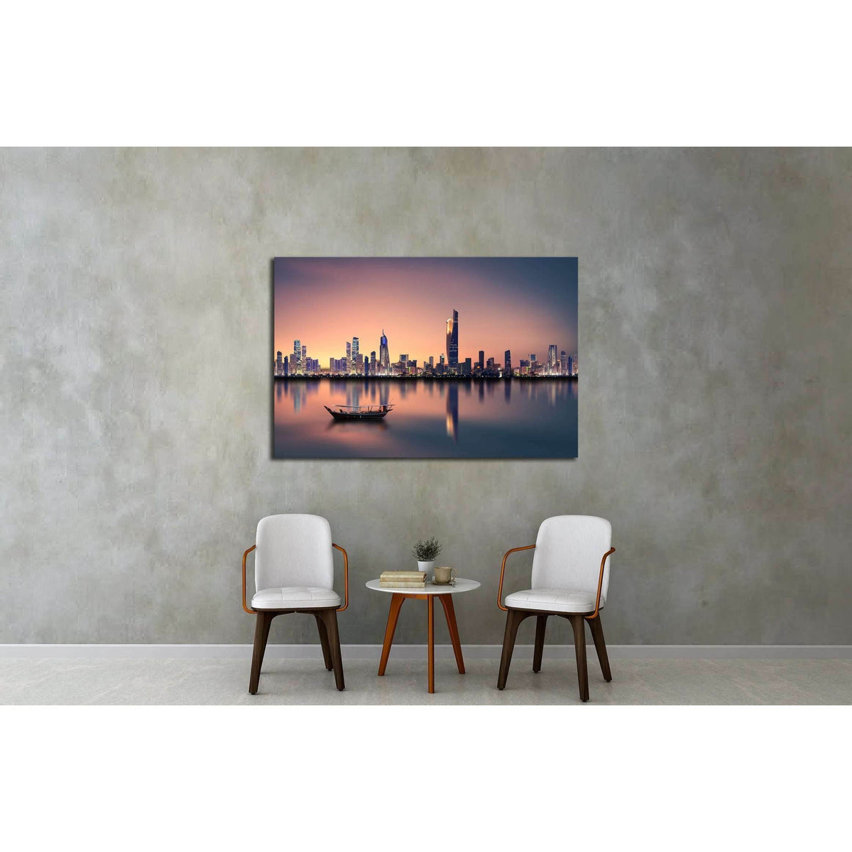 Kuwait city skyline during sunset №2937 Ready to Hang Canvas PrintCanvas art arrives ready to hang, with hanging accessories included and no additional framing required. Every canvas print is hand-crafted, made on-demand at our workshop and expertly stret