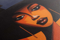 Lady in Black Hat on Orange - Canvas Print - Artoholica Ready to Hang Canvas Print