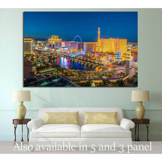 Las Vegas №537 Ready to Hang Canvas PrintCanvas art arrives ready to hang, with hanging accessories included and no additional framing required. Every canvas print is hand-crafted, made on-demand at our workshop and expertly stretched around 100% North Am