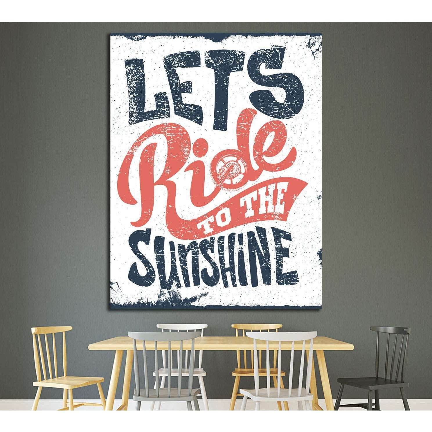 lets ride to the sunshine №4585 Ready to Hang Canvas PrintCanvas art arrives ready to hang, with hanging accessories included and no additional framing required. Every canvas print is hand-crafted, made on-demand at our workshop and expertly stretched aro