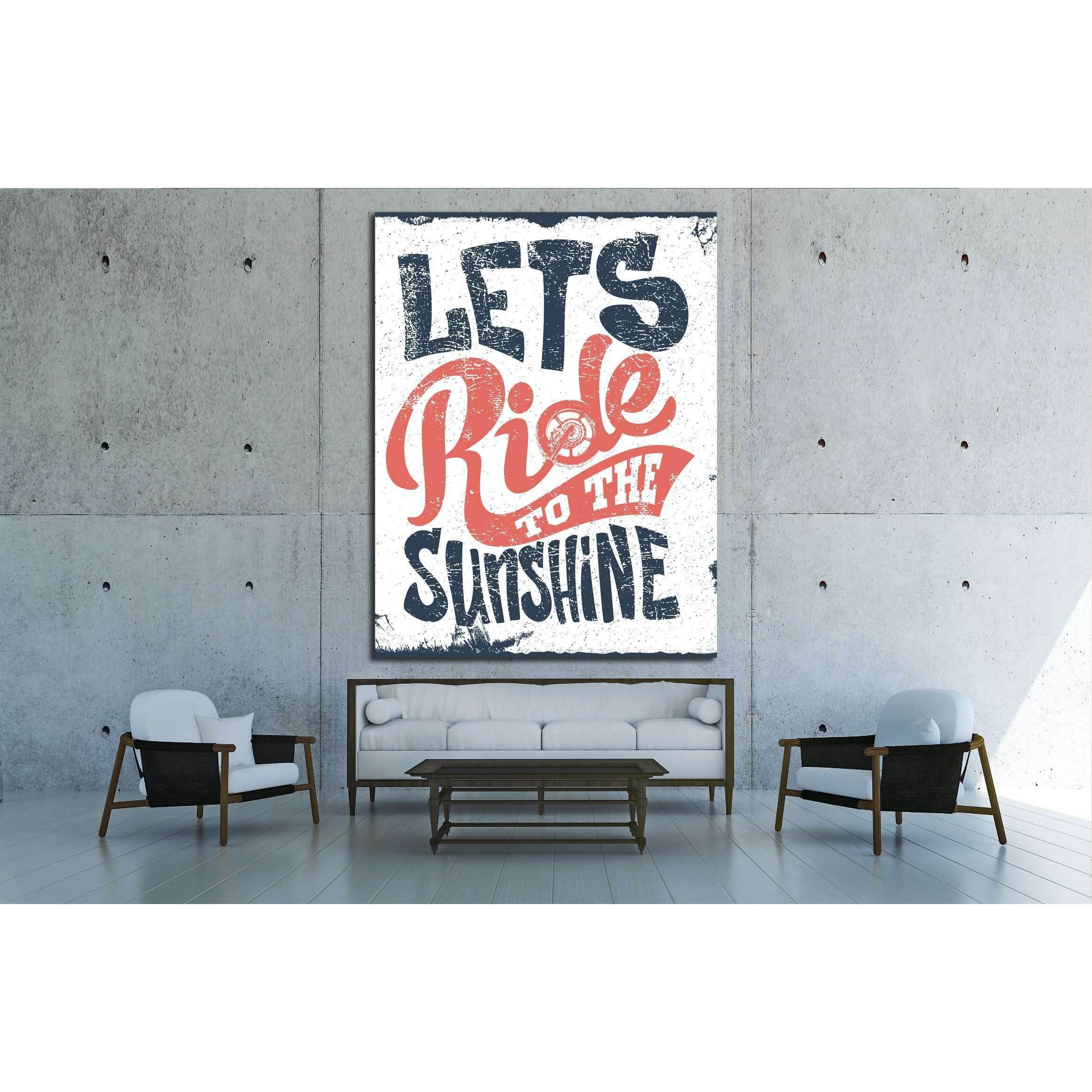 lets ride to the sunshine №4585 Ready to Hang Canvas PrintCanvas art arrives ready to hang, with hanging accessories included and no additional framing required. Every canvas print is hand-crafted, made on-demand at our workshop and expertly stretched aro