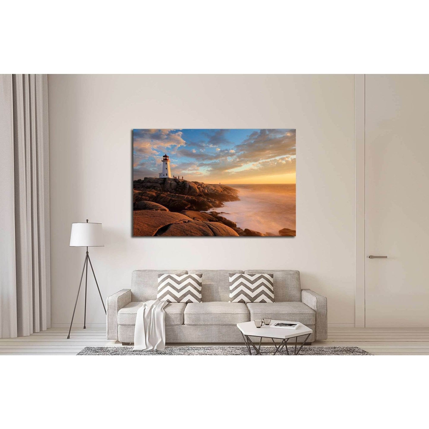 Light House at Peggy Cove at Sunset, Nova Scotia, Canada №2065 Ready to Hang Canvas PrintCanvas art arrives ready to hang, with hanging accessories included and no additional framing required. Every canvas print is hand-crafted, made on-demand at our work