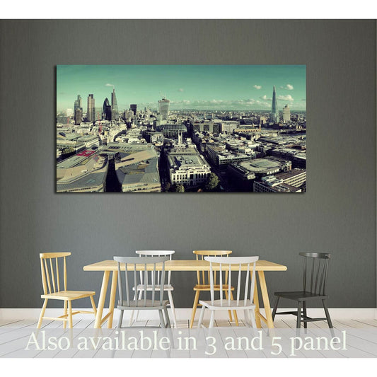 London city rooftop view panorama with urban architectures №2286 Ready to Hang Canvas PrintCanvas art arrives ready to hang, with hanging accessories included and no additional framing required. Every canvas print is hand-crafted, made on-demand at our wo