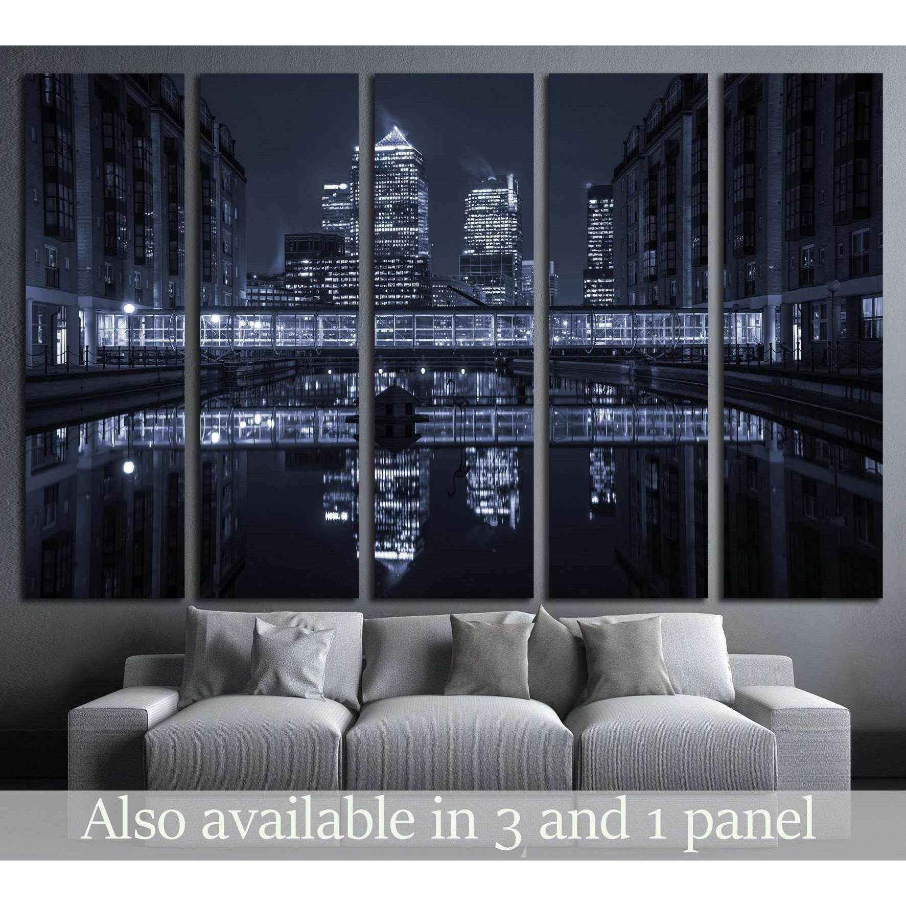 London modern finance district in downtown illuminated at night №2027 Ready to Hang Canvas PrintCanvas art arrives ready to hang, with hanging accessories included and no additional framing required. Every canvas print is hand-crafted, made on-demand at o