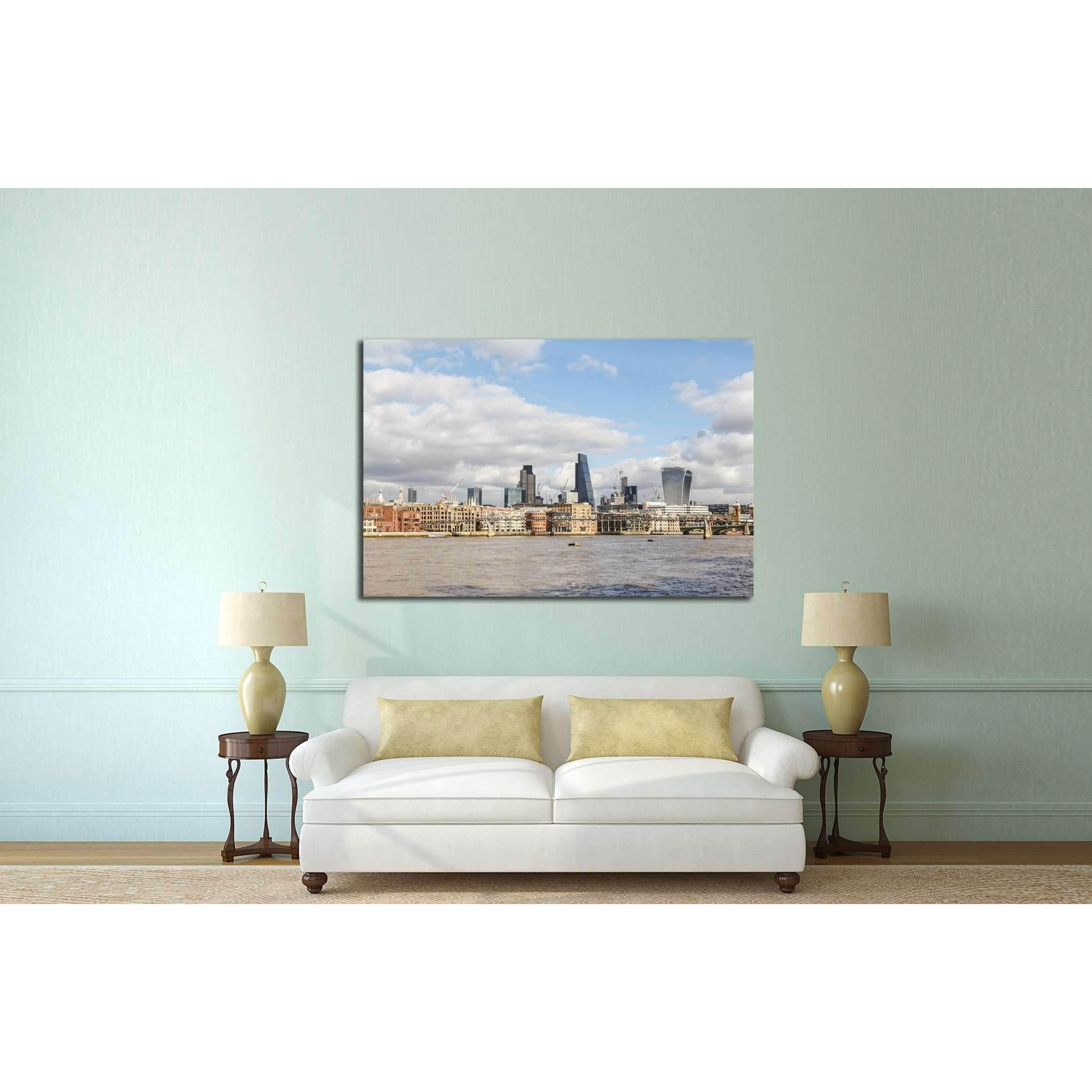 London skyline including The Leadenhall Building and 20 Fenchurch Street №2938 Ready to Hang Canvas PrintCanvas art arrives ready to hang, with hanging accessories included and no additional framing required. Every canvas print is hand-crafted, made on-de