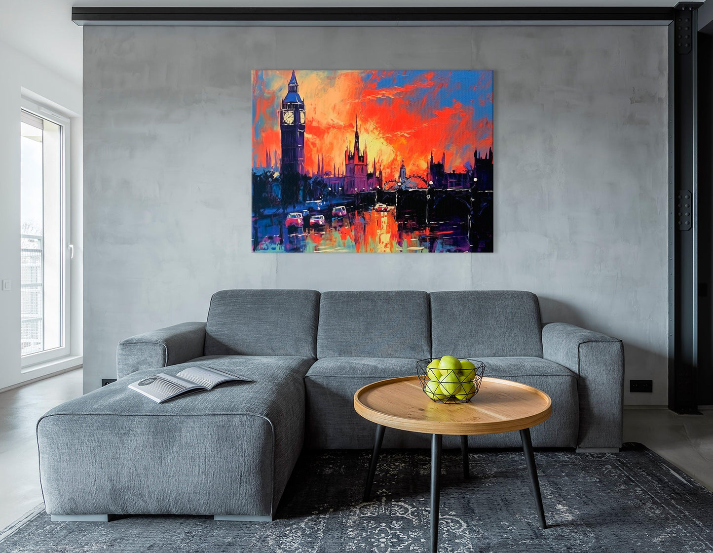 London Skyline with Big Ben at Sunset - Canvas Print - Artoholica Ready to Hang Canvas Print