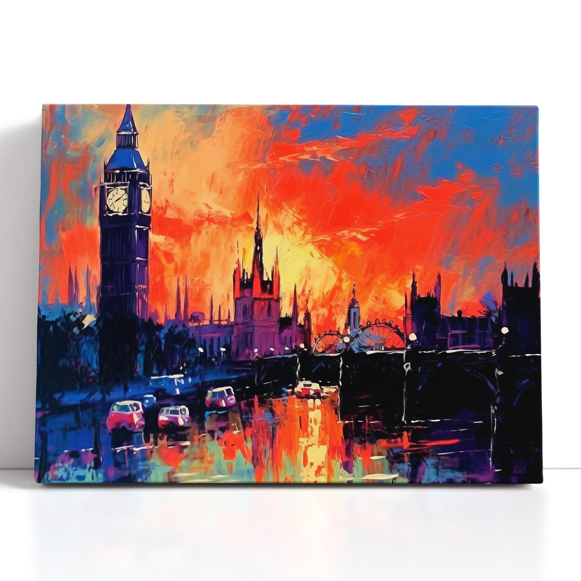 London Skyline with Big Ben at Sunset - Canvas Print - Artoholica Ready to Hang Canvas Print