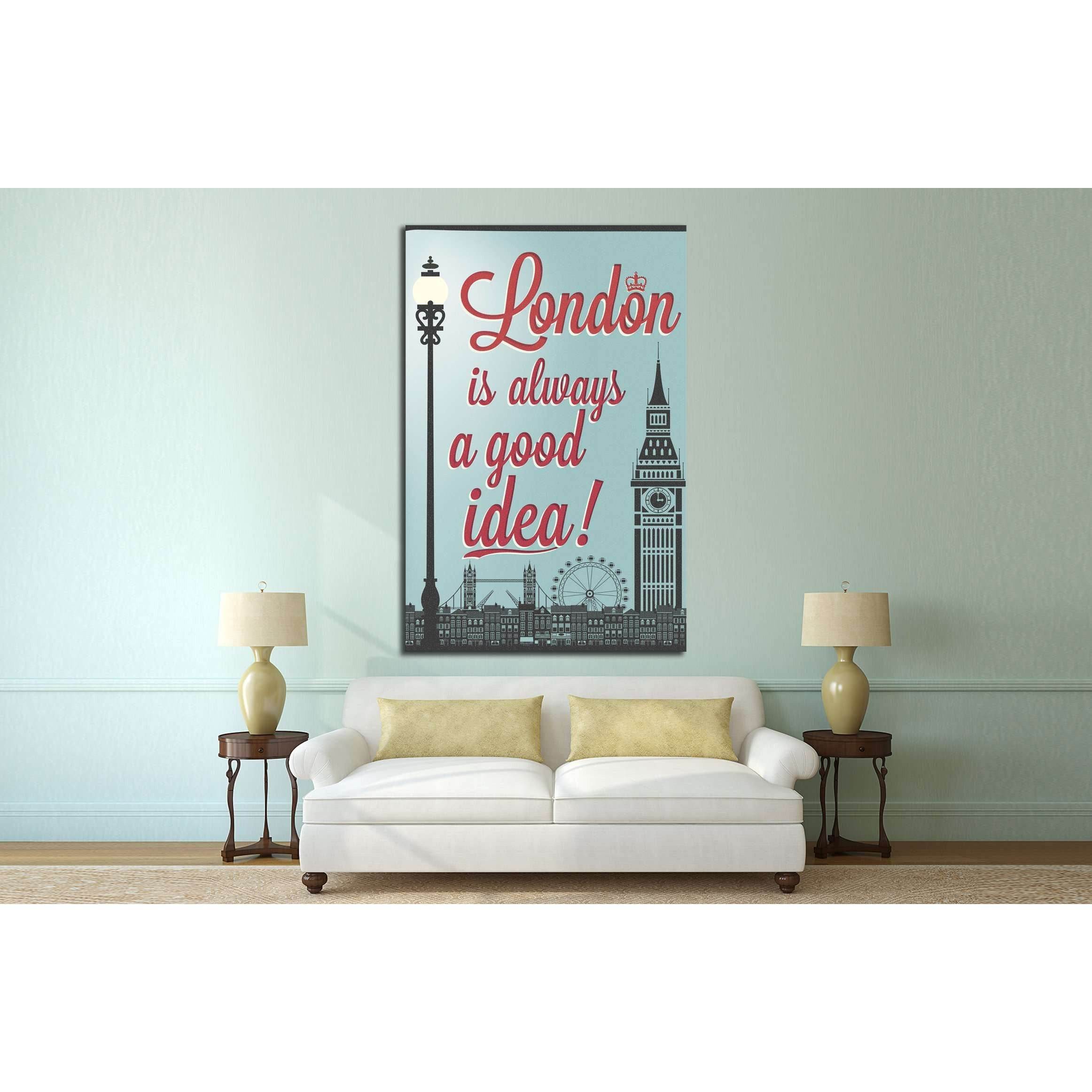 London Symbols And Landmarks №4526 Ready to Hang Canvas PrintCanvas art arrives ready to hang, with hanging accessories included and no additional framing required. Every canvas print is hand-crafted, made on-demand at our workshop and expertly stretched