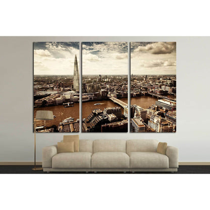 LONDON, UK, City of London aerial view, Shard and river Thames №2315 Ready to Hang Canvas PrintCanvas art arrives ready to hang, with hanging accessories included and no additional framing required. Every canvas print is hand-crafted, made on-demand at ou