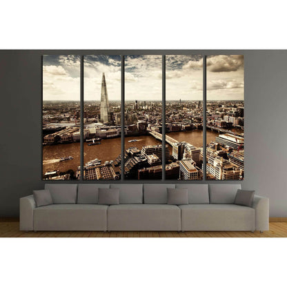 LONDON, UK, City of London aerial view, Shard and river Thames №2315 Ready to Hang Canvas PrintCanvas art arrives ready to hang, with hanging accessories included and no additional framing required. Every canvas print is hand-crafted, made on-demand at ou