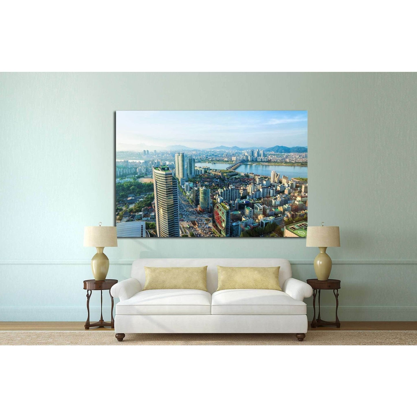 Looking out over downtown Seoul and the Han River №1631 Ready to Hang Canvas PrintCanvas art arrives ready to hang, with hanging accessories included and no additional framing required. Every canvas print is hand-crafted, made on-demand at our workshop an