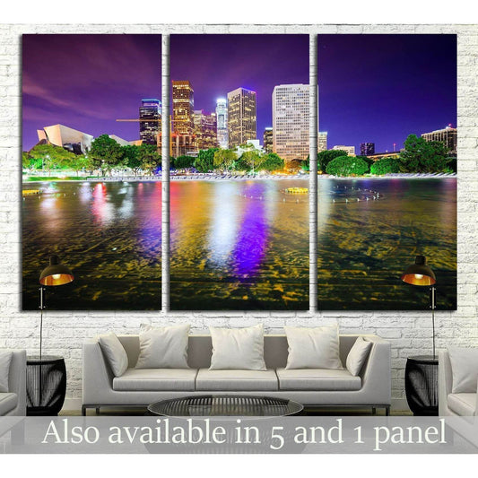 Los Angeles, California, USA downtown city skyline №1695 Ready to Hang Canvas PrintCanvas art arrives ready to hang, with hanging accessories included and no additional framing required. Every canvas print is hand-crafted, made on-demand at our workshop a