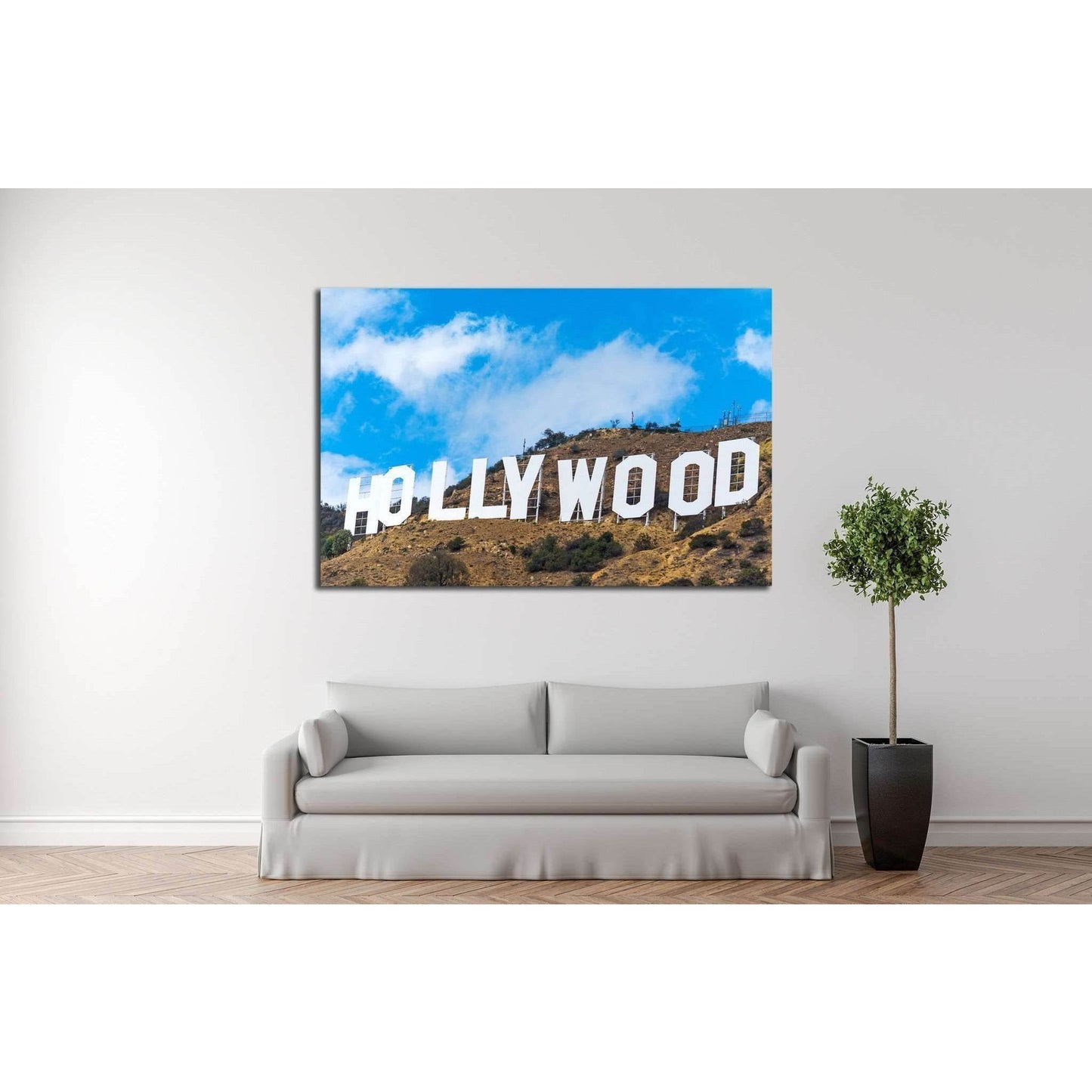 LOS ANGELES, CALIFORNIA,Hollywood sign under a blue sky with clouds №2110 Ready to Hang Canvas PrintCanvas art arrives ready to hang, with hanging accessories included and no additional framing required. Every canvas print is hand-crafted, made on-demand