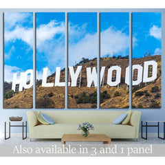 LOS ANGELES, CALIFORNIA,Hollywood sign under a blue sky with clouds №2110 Ready to Hang Canvas PrintCanvas art arrives ready to hang, with hanging accessories included and no additional framing required. Every canvas print is hand-crafted, made on-demand