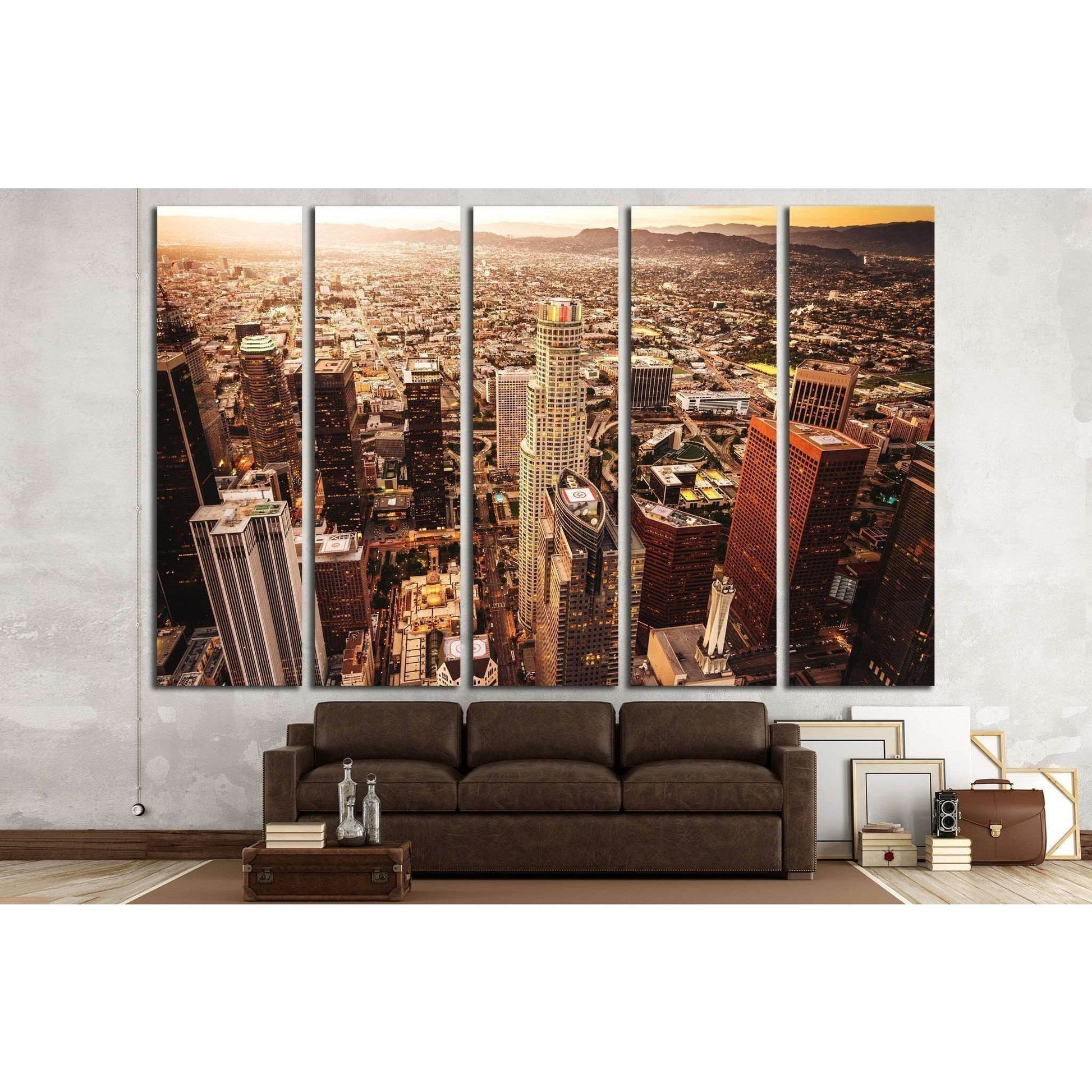 Los Angeles skyline aerial view №1947 Ready to Hang Canvas PrintCanvas art arrives ready to hang, with hanging accessories included and no additional framing required. Every canvas print is hand-crafted, made on-demand at our workshop and expertly stretch