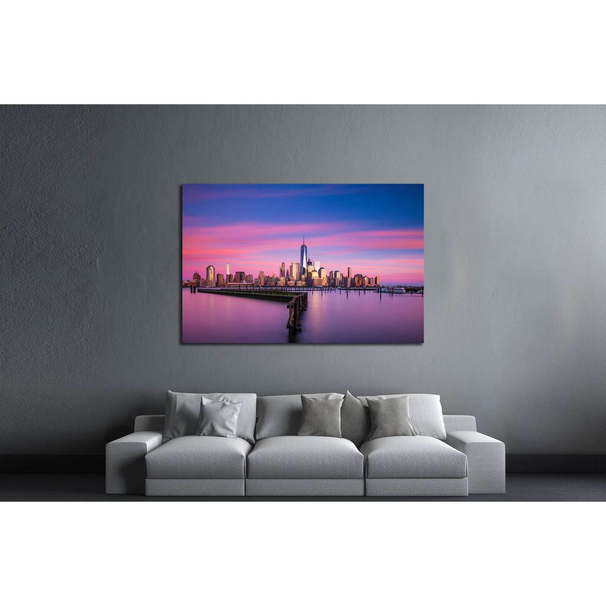 Lower Manhattan, New York City at sunset from Jersey City, New Jersey №2411 Ready to Hang Canvas PrintCanvas art arrives ready to hang, with hanging accessories included and no additional framing required. Every canvas print is hand-crafted, made on-deman