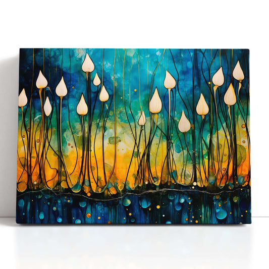 Luminescent Lightscape with Floating Drops - Canvas Print - Artoholica Ready to Hang Canvas Print