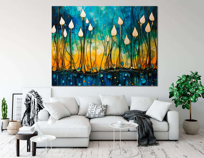 Luminescent Lightscape with Floating Drops - Canvas Print - Artoholica Ready to Hang Canvas Print