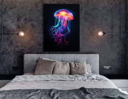 Luminous Dance of Cosmic Medusa - Canvas Print - Artoholica Ready to Hang Canvas Print