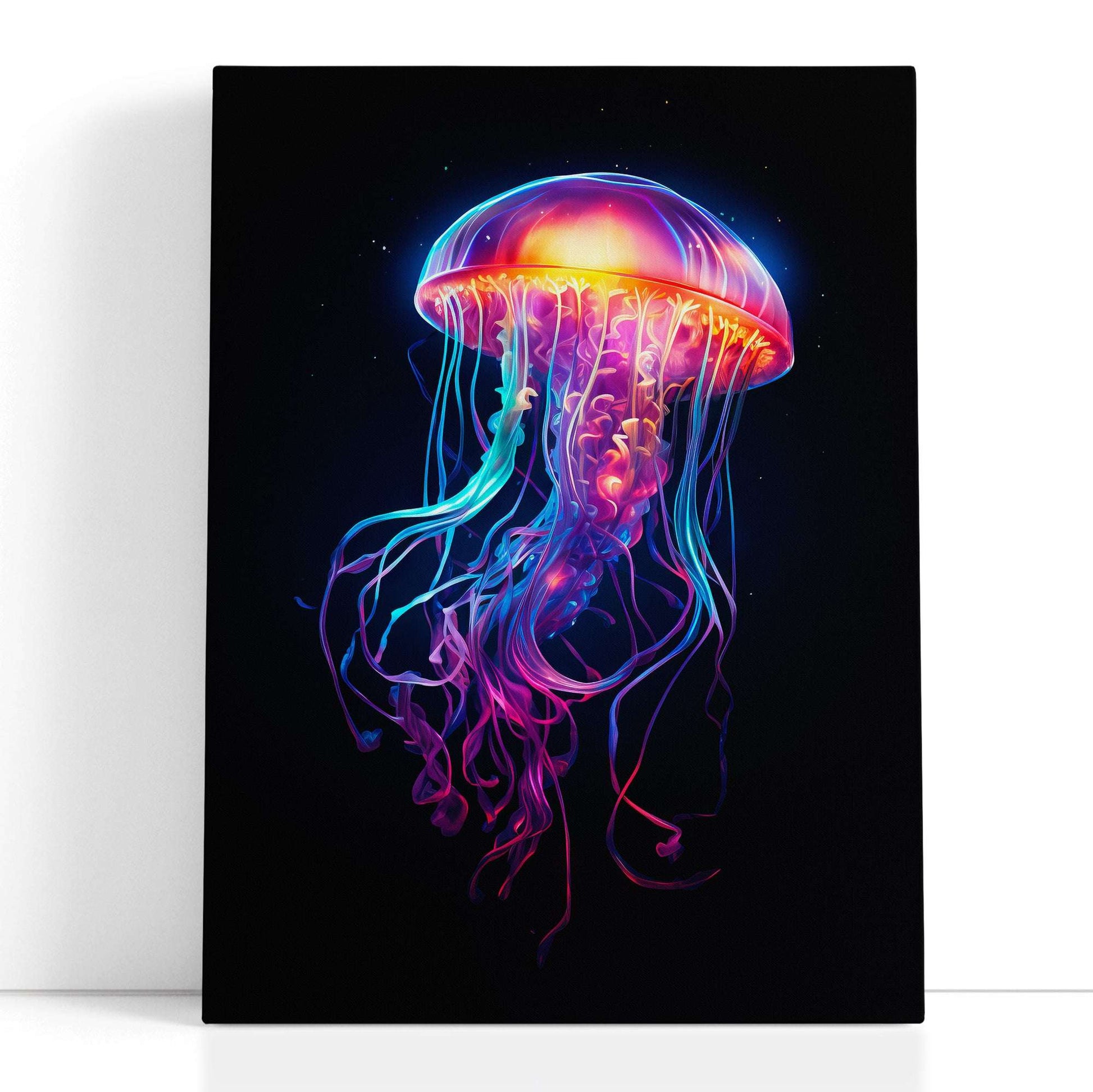 Luminous Dance of Cosmic Medusa - Canvas Print - Artoholica Ready to Hang Canvas Print