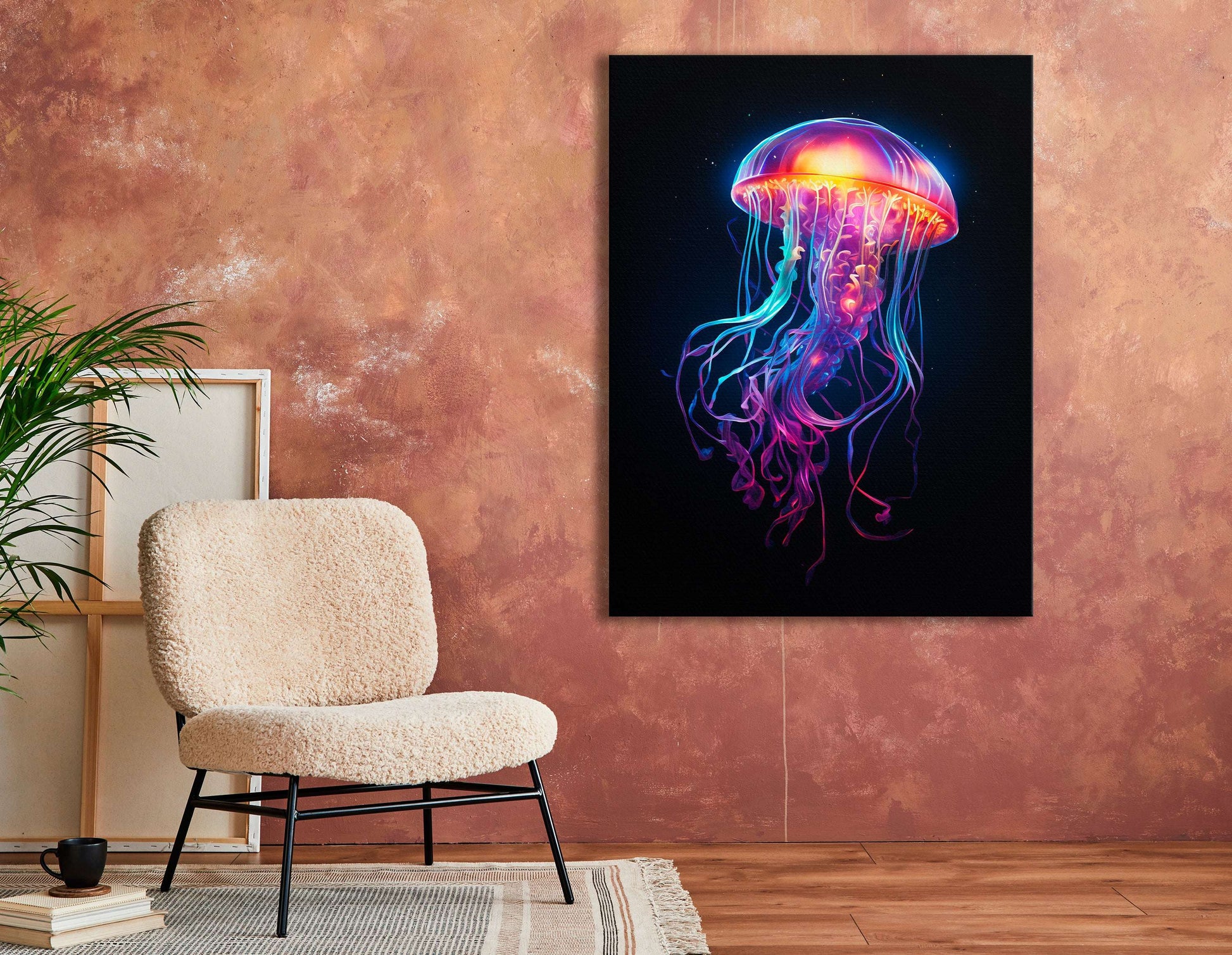 Luminous Dance of Cosmic Medusa - Canvas Print - Artoholica Ready to Hang Canvas Print