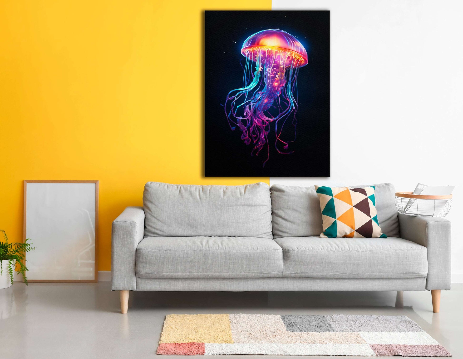 Luminous Dance of Cosmic Medusa - Canvas Print - Artoholica Ready to Hang Canvas Print