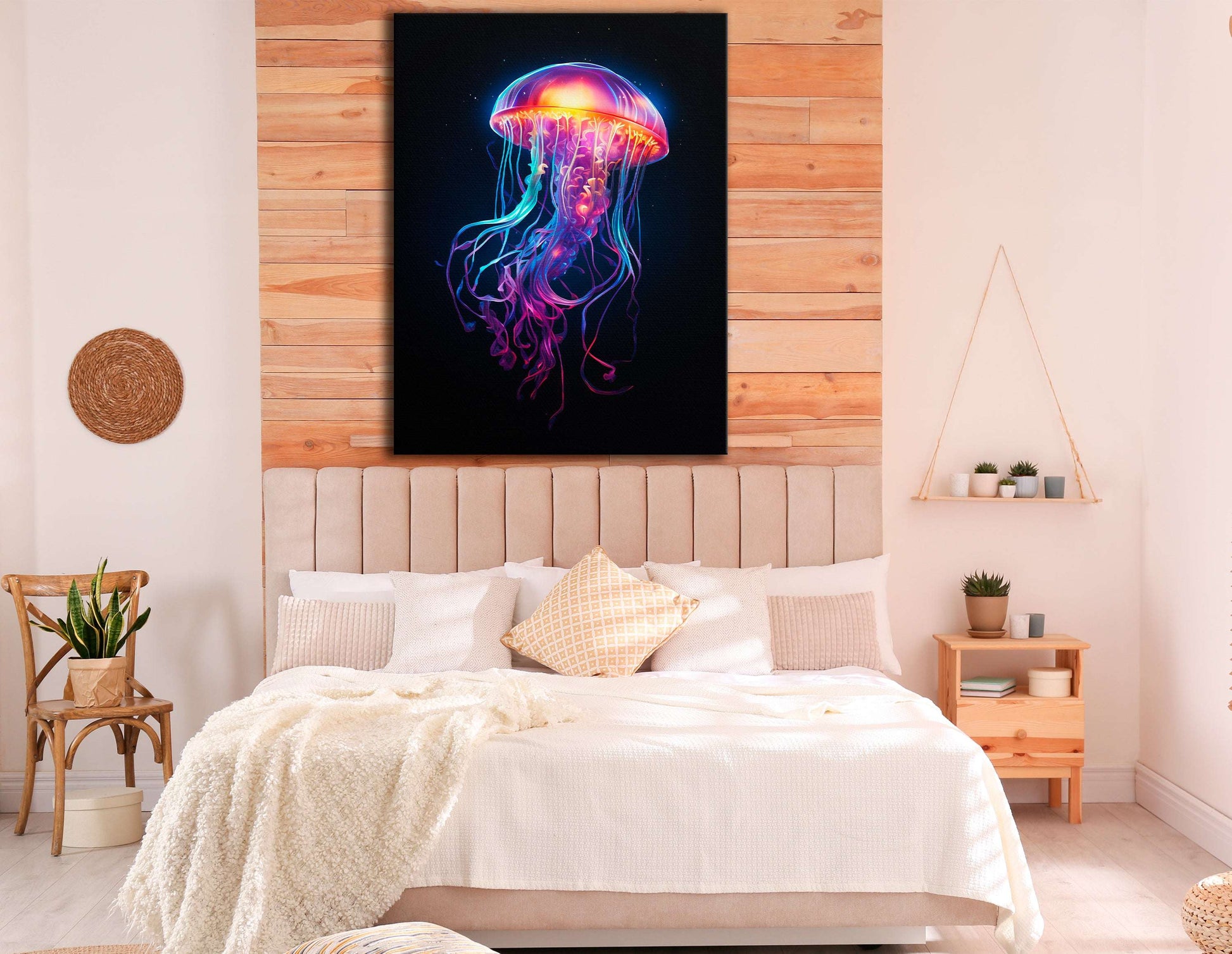 Luminous Dance of Cosmic Medusa - Canvas Print - Artoholica Ready to Hang Canvas Print