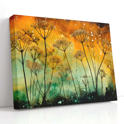 Luminous Landscape with Delicate Flowers - Canvas Print - Artoholica Ready to Hang Canvas Print