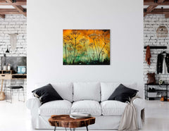 Luminous Landscape with Delicate Flowers - Canvas Print - Artoholica Ready to Hang Canvas Print