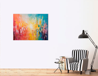 Luminous Multi-Colored Abstract - Canvas Print - Artoholica Ready to Hang Canvas Print