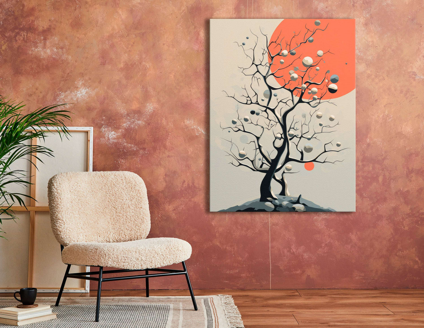 Luminous Orbs and Midnight Trees - Canvas Print - Artoholica Ready to Hang Canvas Print