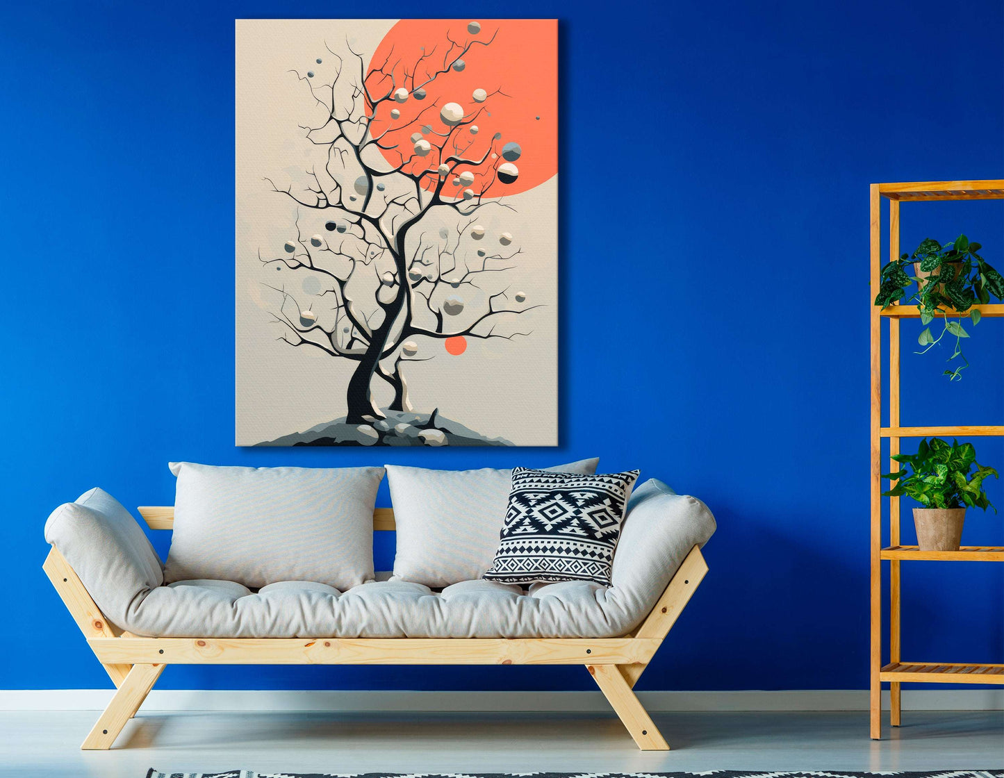 Luminous Orbs and Midnight Trees - Canvas Print - Artoholica Ready to Hang Canvas Print