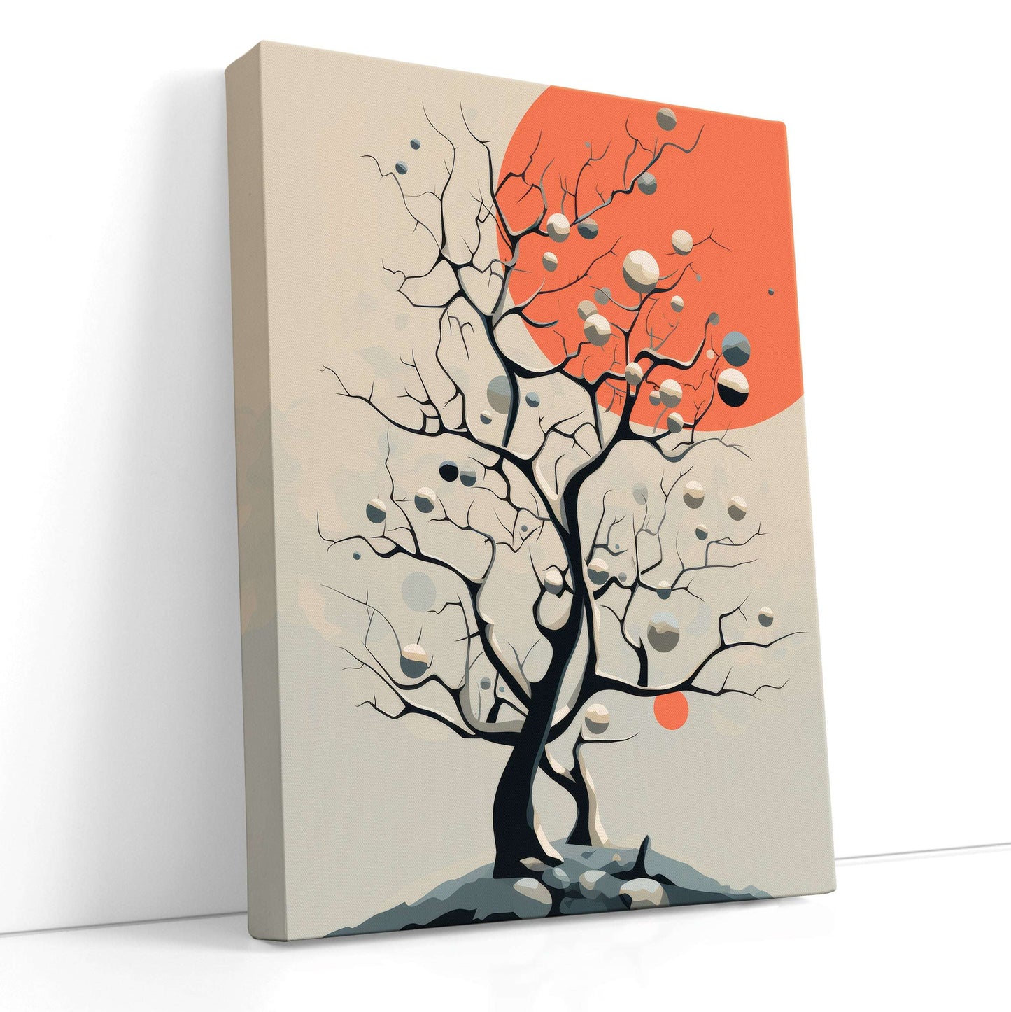 Luminous Orbs and Midnight Trees - Canvas Print - Artoholica Ready to Hang Canvas Print