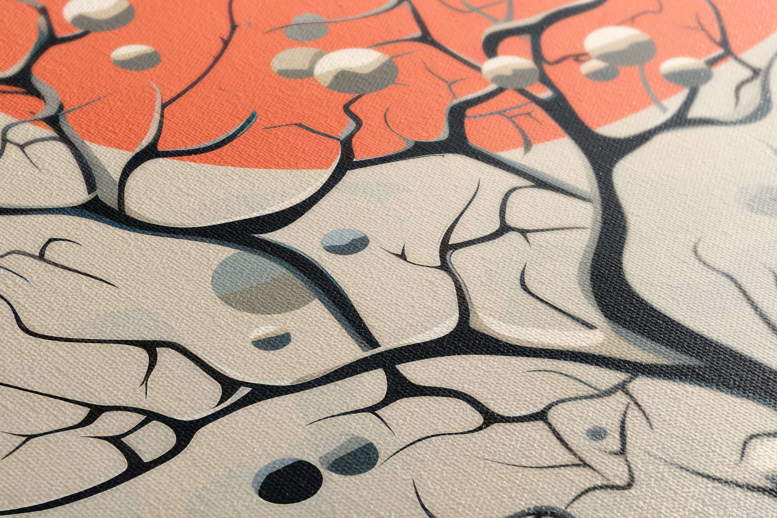 Luminous Orbs and Midnight Trees - Canvas Print - Artoholica Ready to Hang Canvas Print