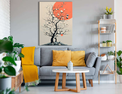 Luminous Orbs and Midnight Trees - Canvas Print - Artoholica Ready to Hang Canvas Print