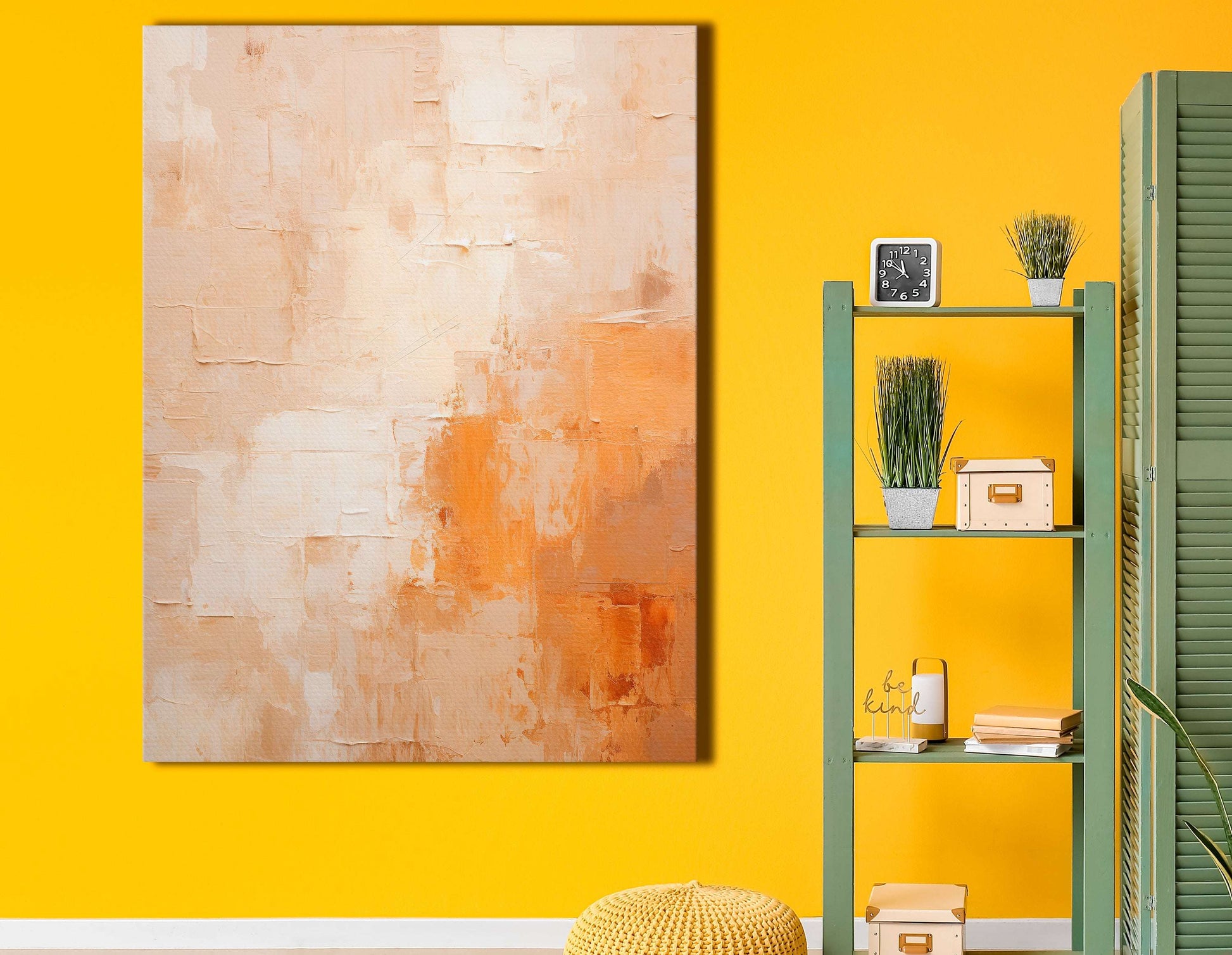 Luminous Tangerine and Brown Harmony - Canvas Print - Artoholica Ready to Hang Canvas Print